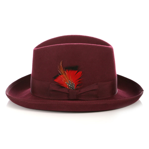 Premium Burgundy Godfather Hat - FHYINC best men's suits, tuxedos, formal men's wear wholesale