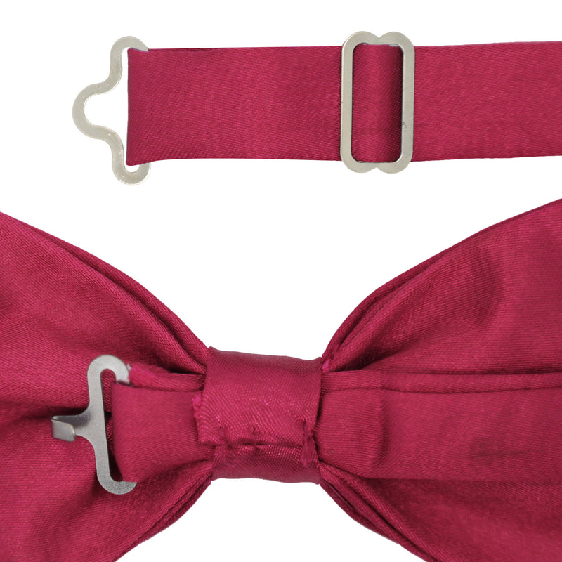 Gia Burgundy Satine Adjustable Bowtie - FHYINC best men's suits, tuxedos, formal men's wear wholesale