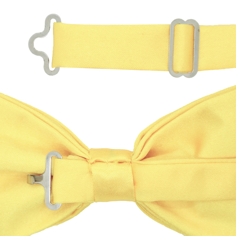 Gia Yellow Satine Adjustable Bowtie - FHYINC best men's suits, tuxedos, formal men's wear wholesale