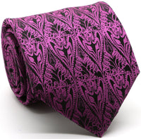 Mens Dads Classic Fuchsia Paisley Pattern Business Casual Necktie & Hanky Set GO-5 - FHYINC best men's suits, tuxedos, formal men's wear wholesale