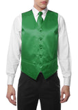 Ferrecci Mens Green Satin 4pc Vest Set - FHYINC best men's suits, tuxedos, formal men's wear wholesale