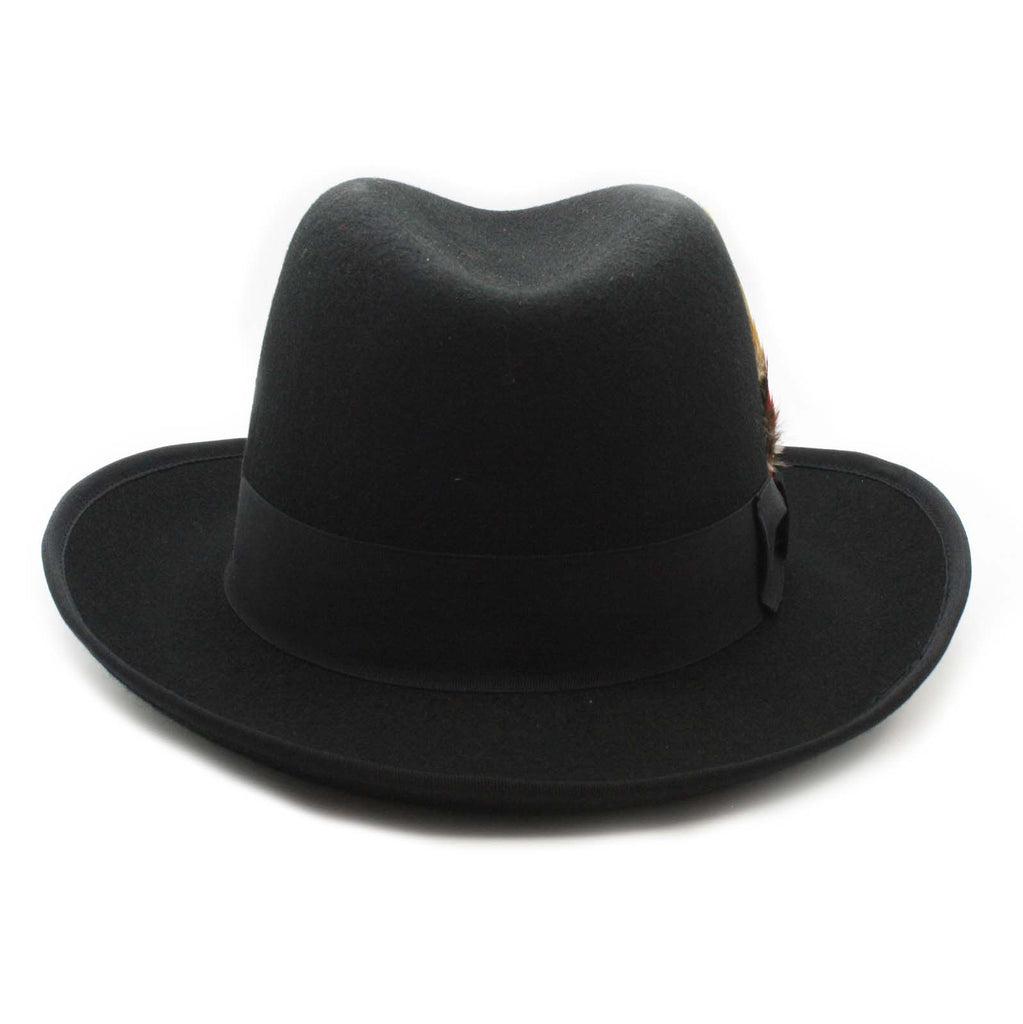 Ferrecci Premium Classic Black Wool Godfather Hat Fhyinc 9178