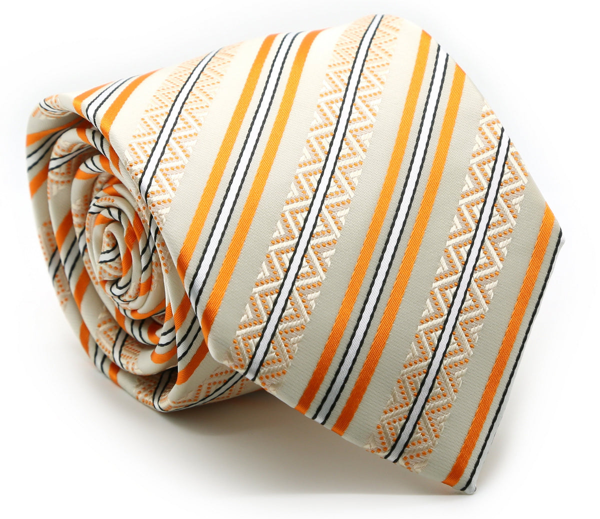 Mens Dads Classic Yellow Striped Pattern Business Casual Necktie & Hanky Set H-9 - FHYINC best men's suits, tuxedos, formal men's wear wholesale
