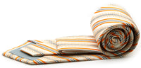 Mens Dads Classic Yellow Striped Pattern Business Casual Necktie & Hanky Set H-9 - FHYINC best men's suits, tuxedos, formal men's wear wholesale
