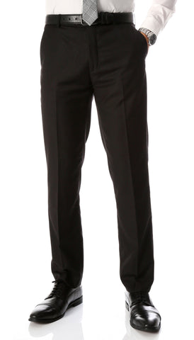 Ferrecci Men's Halo Charcoal Slim Fit Flat-Front Dress Pants