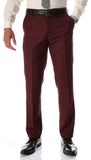 Ferrecci Men's Halo Burgundy Slim Fit Flat-Front Dress Pants - FHYINC best men's suits, tuxedos, formal men's wear wholesale