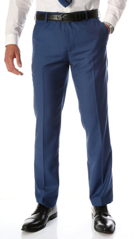 Ferrecci Men's Halo Grey Slim Fit Flat-Front Dress Pants
