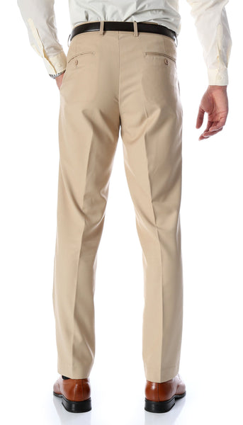 Ferrecci Men's Halo Tan Slim Fit Flat-Front Dress Pants - FHYINC best men's suits, tuxedos, formal men's wear wholesale