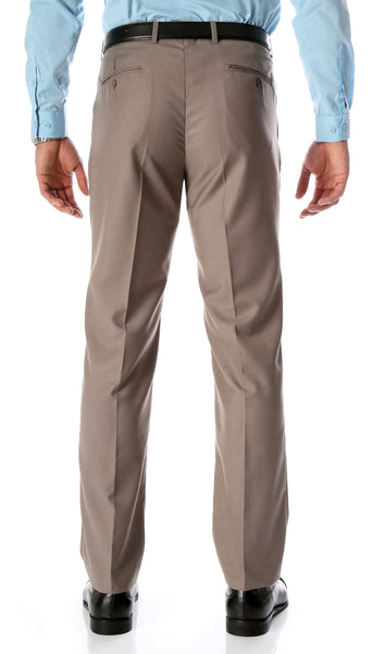 Ferrecci Men's Halo Taupe Slim Fit Flat-Front Dress Pants - FHYINC best men's suits, tuxedos, formal men's wear wholesale