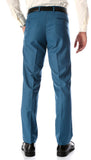Ferrecci Men's Halo Teal Slim Fit Flat-Front Dress Pants - FHYINC best men's suits, tuxedos, formal men's wear wholesale