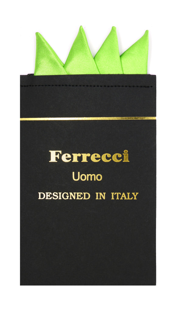 Pre-Folded Microfiber Lime Green Handkerchief Pocket Square - FHYINC best men