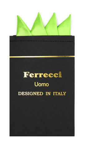 Pre-Folded Microfiber Lime Green Handkerchief Pocket Square