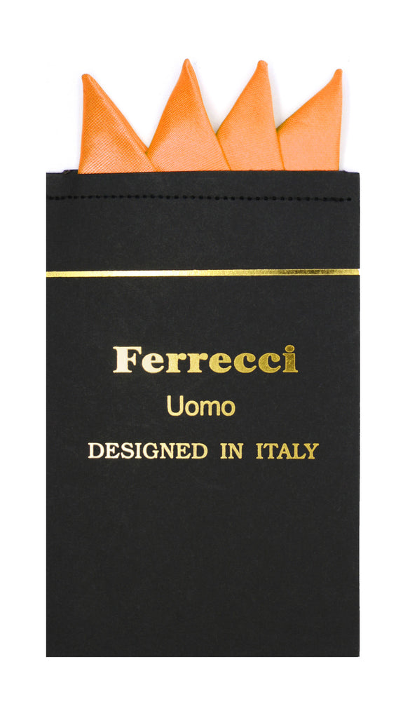 Pre-Folded Microfiber Orange Handkerchief Pocket Square - FHYINC best men