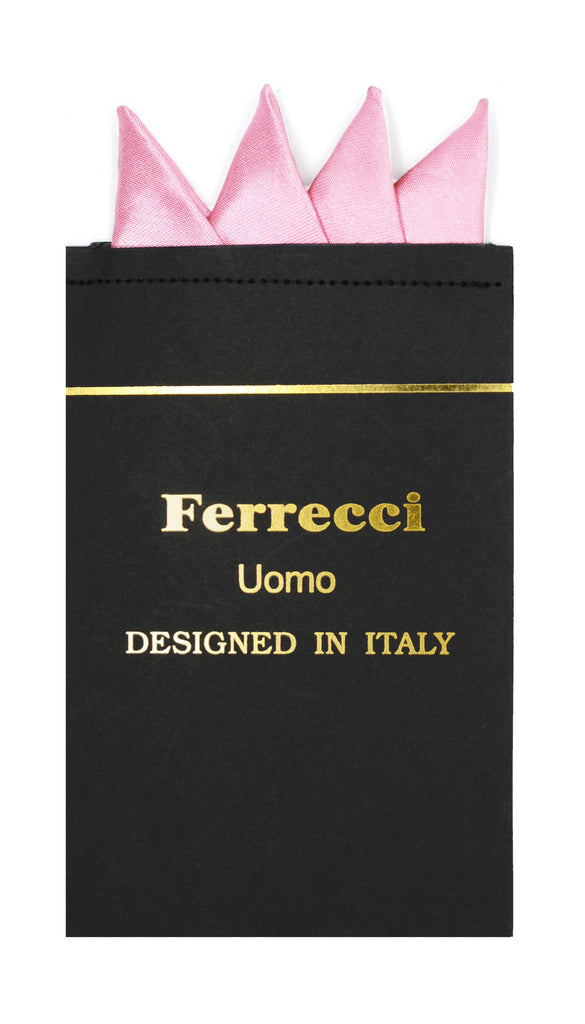 Pre-Folded Microfiber Pink Handkerchief Pocket Square - FHYINC best men