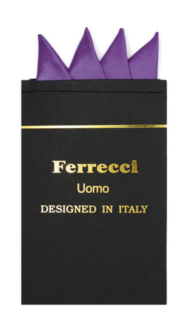 Pre-Folded Microfiber Purple Handkerchief Pocket Square