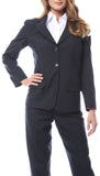 Womens Navy Pinstripe Business Casual Uniform Blazer - FHYINC best men's suits, tuxedos, formal men's wear wholesale