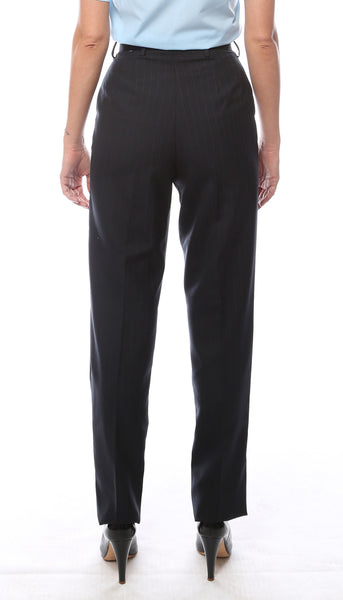 Womens Navy Pinstripe Uniform Dress Pants - FHYINC best men's suits, tuxedos, formal men's wear wholesale