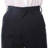 Womens Navy Pinstripe Uniform Dress Pants - FHYINC best men's suits, tuxedos, formal men's wear wholesale