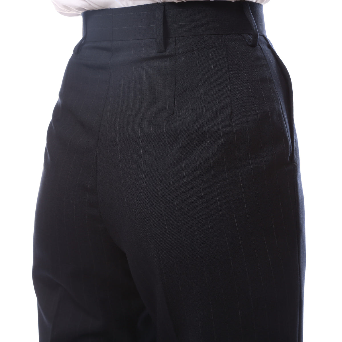 Womens Navy Pinstripe Uniform Dress Pants - FHYINC best men's suits, tuxedos, formal men's wear wholesale