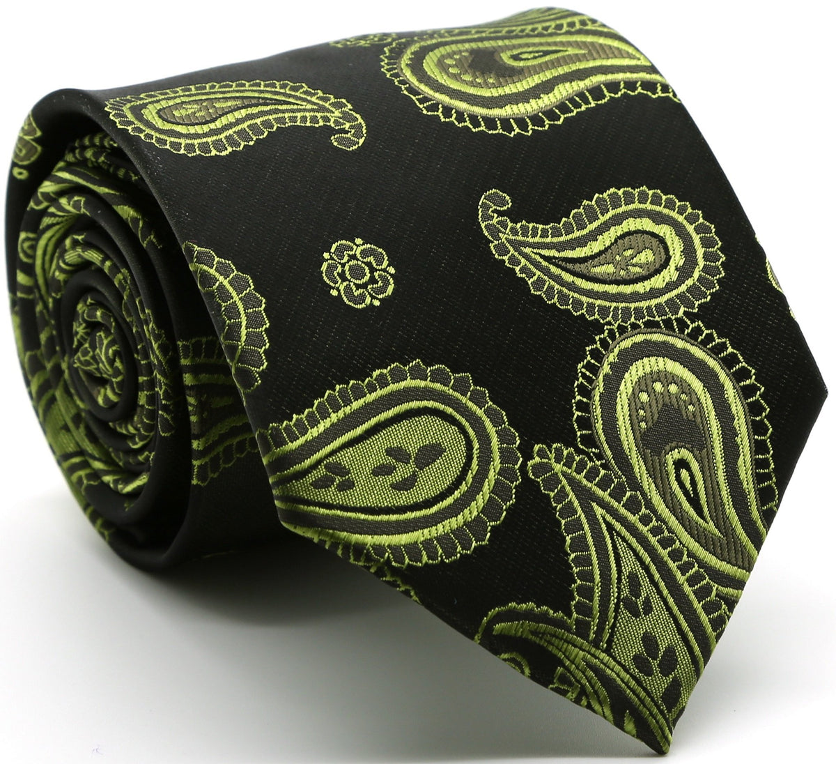 Mens Dads Classic Green Paisley Pattern Business Casual Necktie & Hanky Set HO-3 - FHYINC best men's suits, tuxedos, formal men's wear wholesale