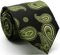 Mens Dads Classic Green Paisley Pattern Business Casual Necktie & Hanky Set HO-3 - FHYINC best men's suits, tuxedos, formal men's wear wholesale