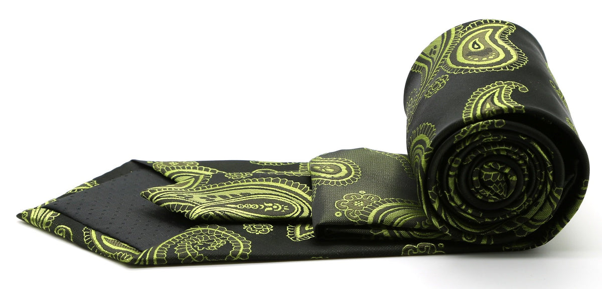 Mens Dads Classic Green Paisley Pattern Business Casual Necktie & Hanky Set HO-3 - FHYINC best men's suits, tuxedos, formal men's wear wholesale