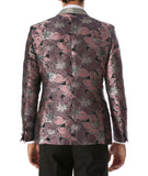 Men's Hugo Rose Floral Modern Fit Shawl Collar Tuxedo Blazer - FHYINC best men's suits, tuxedos, formal men's wear wholesale