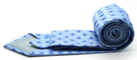 Mens Dads Classic Blue Geometric Pattern Business Casual Necktie & Hanky Set I-5 - FHYINC best men's suits, tuxedos, formal men's wear wholesale