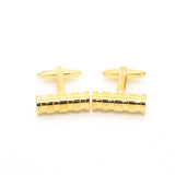 Goldtone Brass Ridgid Cylinder Cuff Links With Jewelry Box - FHYINC
