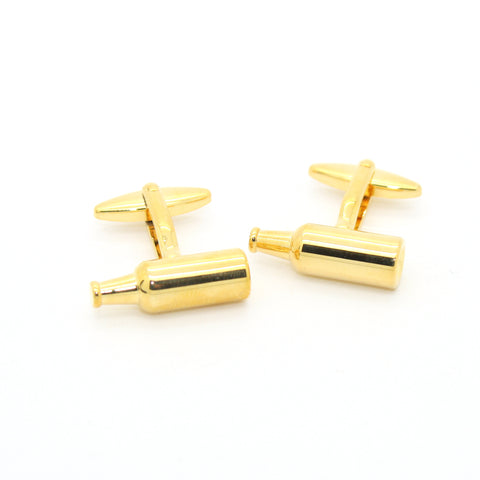 Goldtone Bottle Cuff Links With Jewelry Box