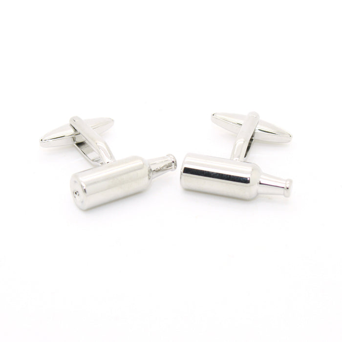 Silvertone Bottle Cuff Links With Jewelry Box - FHYINC