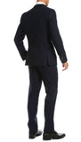 Bradford Navy Slim Fit 3pc Tweed Suit - FHYINC best men's suits, tuxedos, formal men's wear wholesale