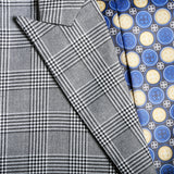 Conrad Skinny Slim Fit Grey 2pc Glen Plaid Peak Lapel Suit - FHYINC best men's suits, tuxedos, formal men's wear wholesale