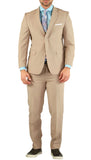 PL1969 Mens Tan Slim Fit 2pc Suit - FHYINC best men's suits, tuxedos, formal men's wear wholesale
