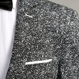 Chicago Slim Fit Black & White Spotted Notch Lapel Suit - FHYINC best men's suits, tuxedos, formal men's wear wholesale