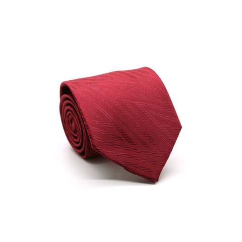 Mens Dads Classic Red Geometric Pattern Business Casual Necktie & Hanky Set IO-7