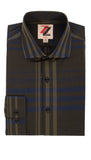 Olive Striped Slim Fit Casual Shirt - Jasper - FHYINC best men's suits, tuxedos, formal men's wear wholesale