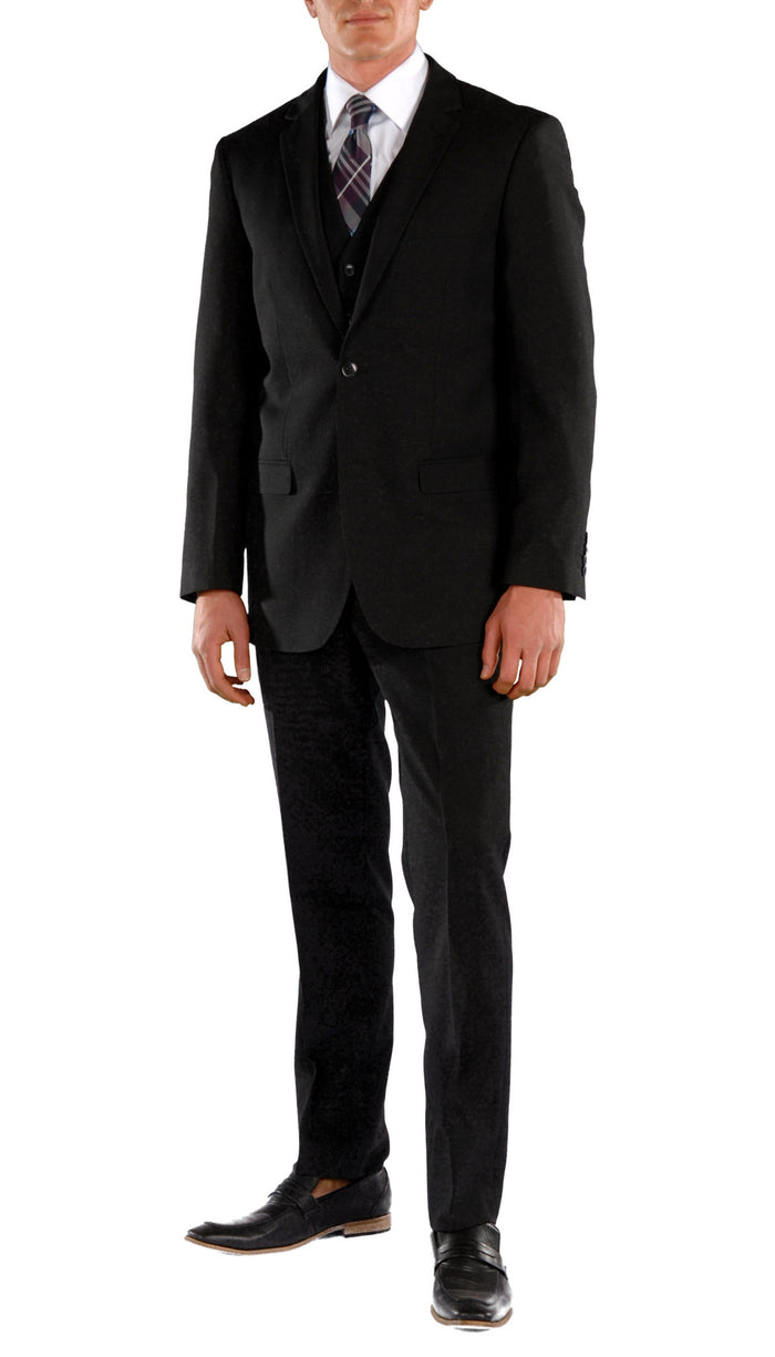 Black Slim Fit Suit  - 3PC - JAX - FHYINC best men's suits, tuxedos, formal men's wear wholesale