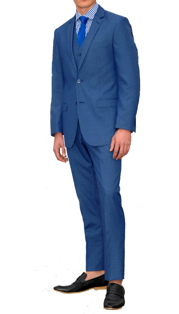 New Blue Slim Fit Suit - 3PC - JAX - FHYINC best men