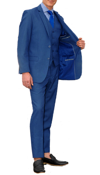 New Blue Slim Fit Suit - 3PC - JAX - FHYINC best men's suits, tuxedos, formal men's wear wholesale