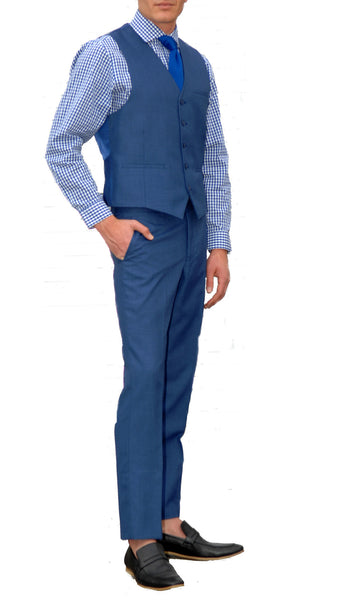 New Blue Slim Fit Suit-JAX, 3 Piece