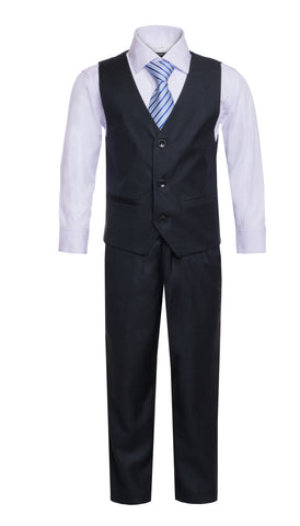 Ferrecci Boys JAX JR 5pc Suit Set Charcoal