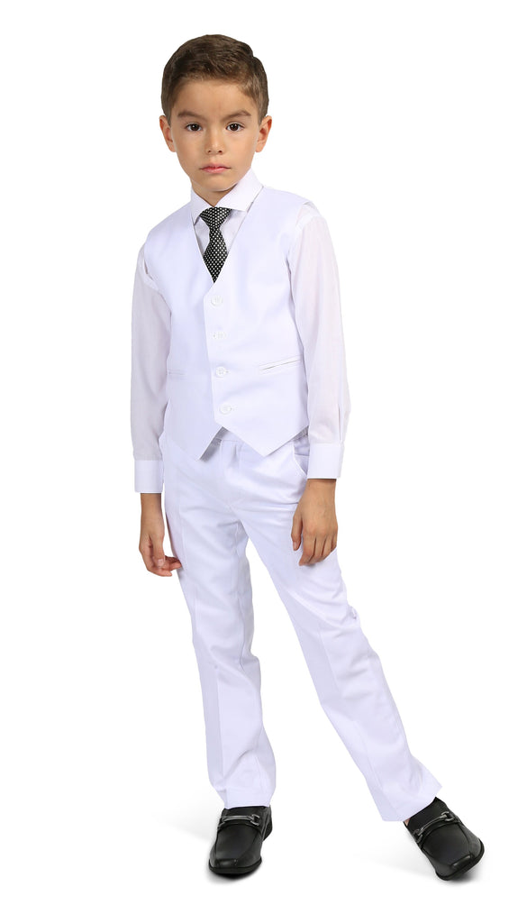 Ferrecci Boys JAX JR 5pc Suit Set White - FHYINC best men