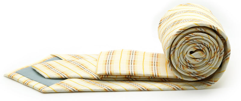 Mens Dads Classic Yellow Striped Pattern Business Casual Necktie & Hanky Set JO-8 - FHYINC best men's suits, tuxedos, formal men's wear wholesale