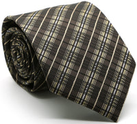 Mens Dads Classic Brown Striped Pattern Business Casual Necktie & Hanky Set JO-9 - FHYINC best men's suits, tuxedos, formal men's wear wholesale