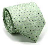 Mens Dads Classic Green Geometric Pattern Business Casual Necktie & Hanky Set K-2 - FHYINC best men's suits, tuxedos, formal men's wear wholesale