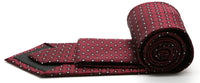 Mens Dads Classic Red Geometric Pattern Business Casual Necktie & Hanky Set K-6 - FHYINC best men's suits, tuxedos, formal men's wear wholesale