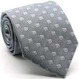 Mens Dads Classic Grey Geometric Pattern Business Casual Necktie & Hanky Set KO-5 - FHYINC best men's suits, tuxedos, formal men's wear wholesale