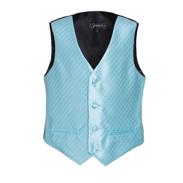 Ferrecci Boys 300 Series Vest Set Turquoise - FHYINC best men's suits, tuxedos, formal men's wear wholesale
