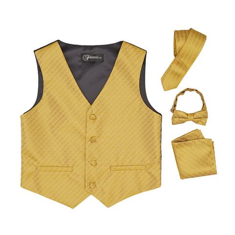 Premium Boys Gold Diamond Vest 300 Set